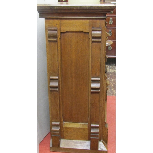 2150 - A Victorian oak cabinet with Gothic tracery detail, enclosed by a single door with further applied m... 