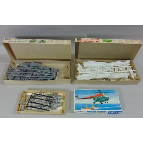 684 - A collection of various scale model aircraft kits including kits by Revell, Heller, VEB and Kadar, a... 