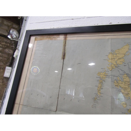 518 - Administrative map of the British Railways by John Bartholomew, framed 85 x 73cm (af)