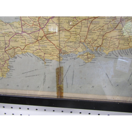 518 - Administrative map of the British Railways by John Bartholomew, framed 85 x 73cm (af)