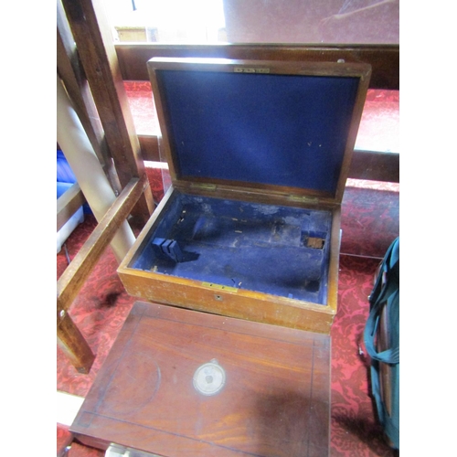 528 - A mixed lot comprising an antique mahogany canteen fitted with a selection of silver plated cutlery,... 