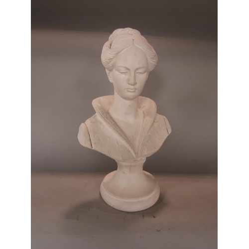 541 - A plaster bust of a classical lady, 36 cm high