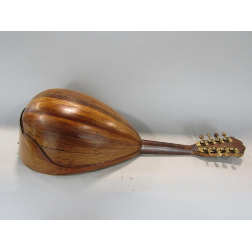 556 - Cased Italian bowl back mandolin by F D Mureda in a good quality bespoke made pine box (2)