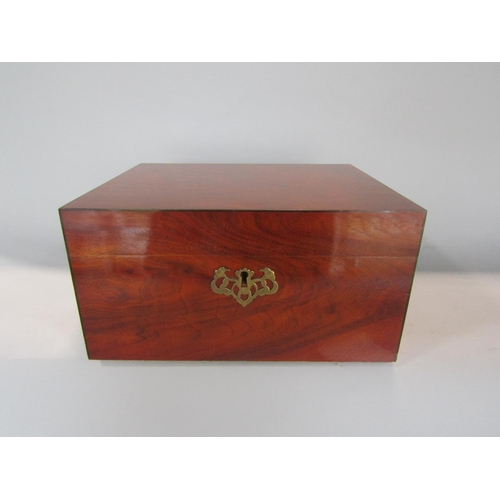 600 - A good quality flame mahogany jewellery casket made by cabinet maker Matthew Smith of Swallows Barn ... 