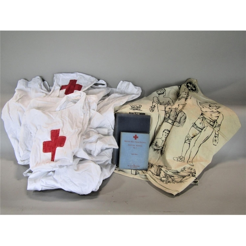 618 - A mixed lot comprising a Hobson & Sons of London nurses white apron for The British Red Cross, toget... 