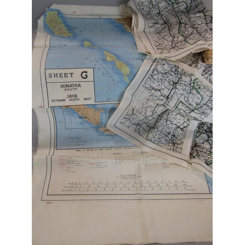 619 - Six authentic WWII silk handkerchiefs decorated with escape and evasion maps