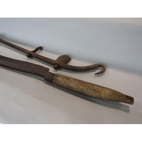 621 - Two antique clog makers tools