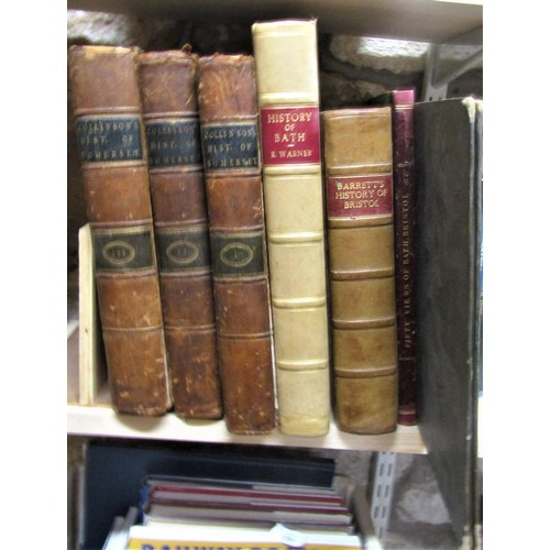 962 - Rev John Collinson - History and Antiquities of the County of Somerset, 3 volumes 1791, leather boun... 