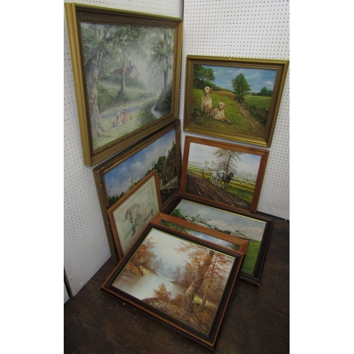 701 - C E Sissen (late 20th century school) - Collection of five oil paintings on canvas, subjects to incl... 