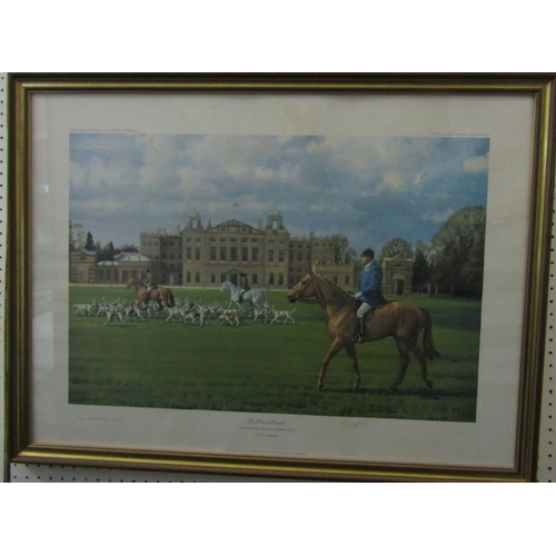 703 - Neil Cawthorne (20th century British) - The Duke of Beaufort - The Beaufort Hunt Moving Off At Badmi... 