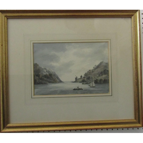 715 - Attributed to Rev John Swete (British 1752-1821) - View of Dartmouth Castle, watercolour and bodycol... 