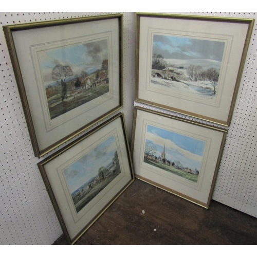 730 - Michael D Barnfather (British B.1934) - A set of four signed coloured prints of landscape subjects r... 