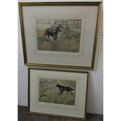 740 - Henry Wilkinson (British 1921-2011) - Two signed coloured limited edition etchings, one showing a pa... 