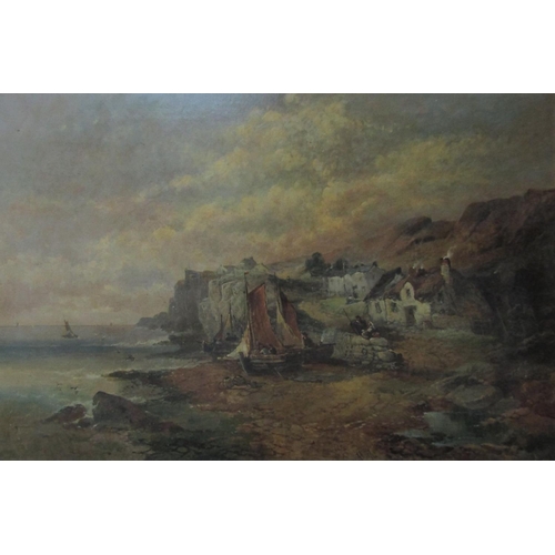 750 - Joseph Horler (British 1809-1887) - Newlyn Bay, Penzance, oil on canvas, signed and inscribed verso ... 