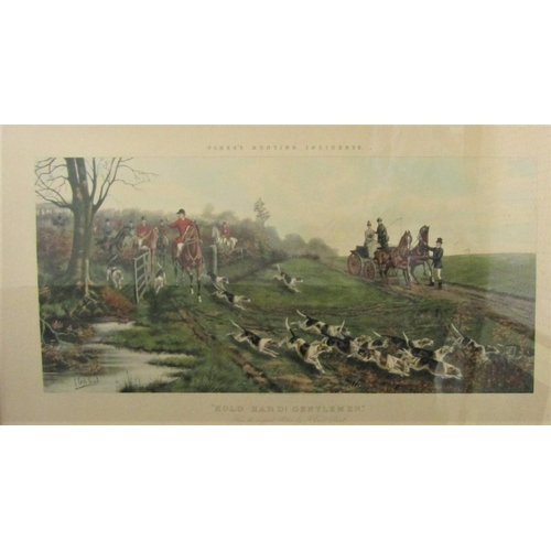 755 - A pair of 19th century coloured engravings - Fores's Hunting Incidents - A Brest High Sent and Hold ... 