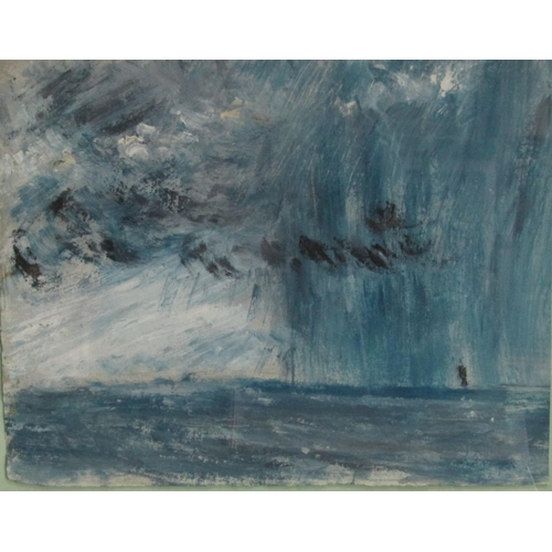 775 - Impressionist School in the manner of John Constable, dramatic seascape with sailing vessel under a ... 