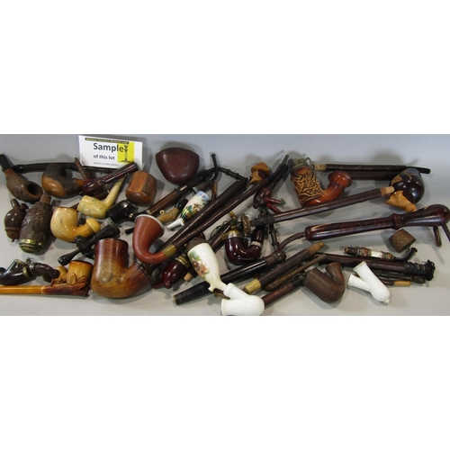 641 - An interesting and varied collection of smoking pipes, mainly 19th including German and Austrian por... 