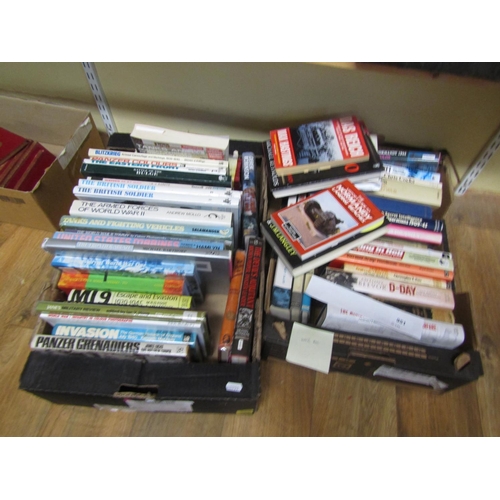 951 - Two boxes of military books, the lion's share of which relate to the Second World War (2)