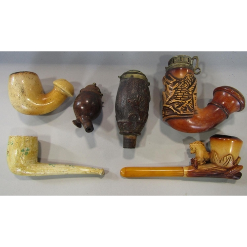 641 - An interesting and varied collection of smoking pipes, mainly 19th including German and Austrian por... 