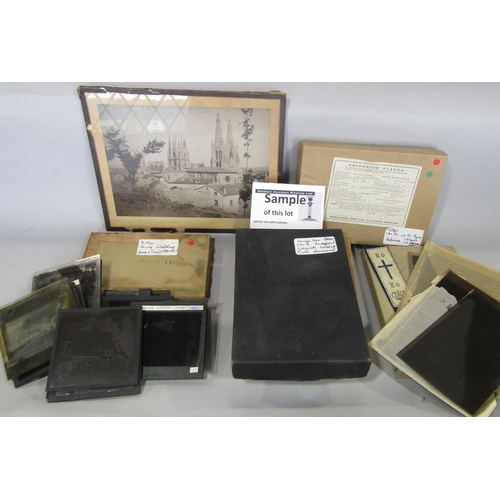 964 - An interesting collection of photographic negatives and plates - a variety of images including histo... 