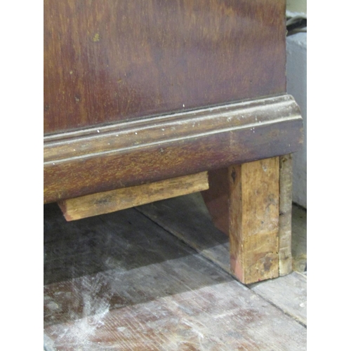 2156 - An Edwardian mahogany bureau bookcase, the bureau fitted with an arrangement of four long graduated ... 