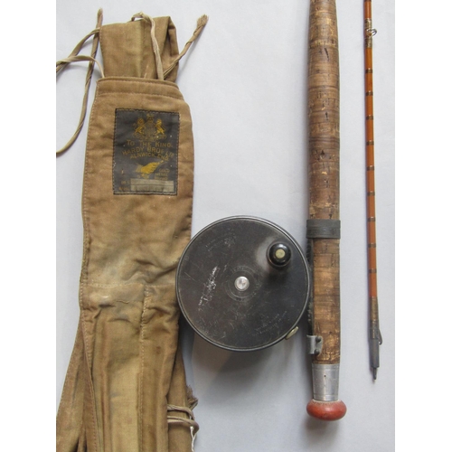 639 - Angling interest - Hardy split cane rod inscribed 'The knockabout' and 'The Palakona' with original ... 