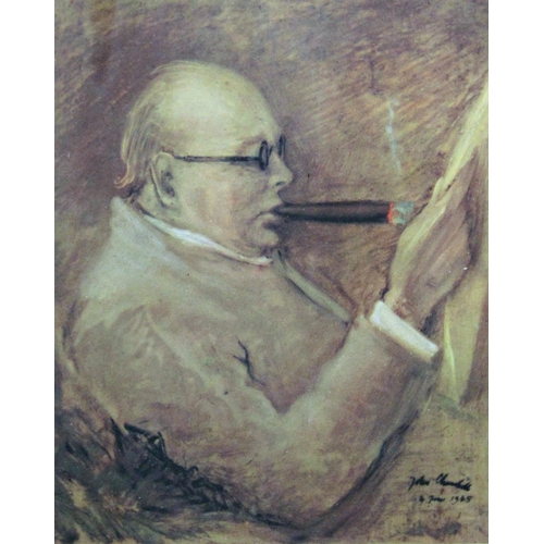 61 - Collection of works by John Spencer Churchill (1909-1992) - to include a signed print of Winston fee... 