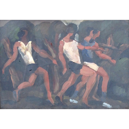 124 - George William Tute (B.1933) - 'Study for Joggers', signed and date 1997 to the frame verso, titled ... 