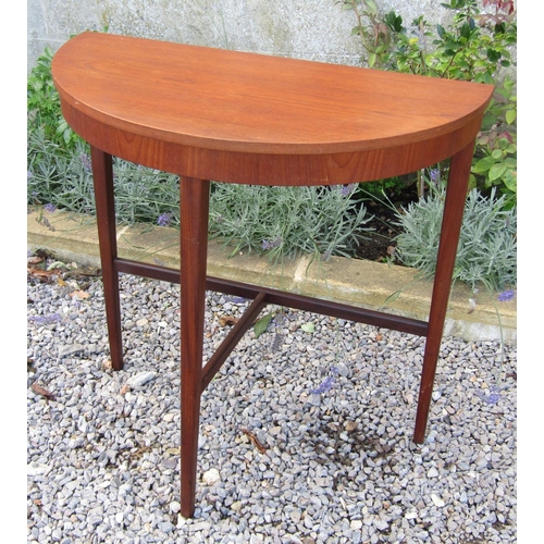 192 - Danish teak console D end table in the manner of Jens Risom, 73cm high x 72cm wide