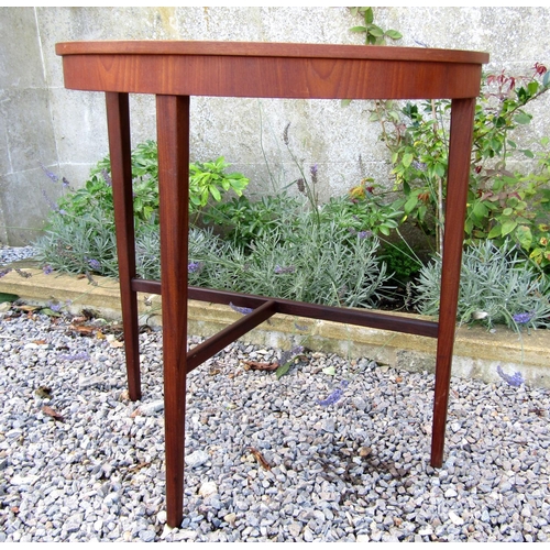 192 - Danish teak console D end table in the manner of Jens Risom, 73cm high x 72cm wide