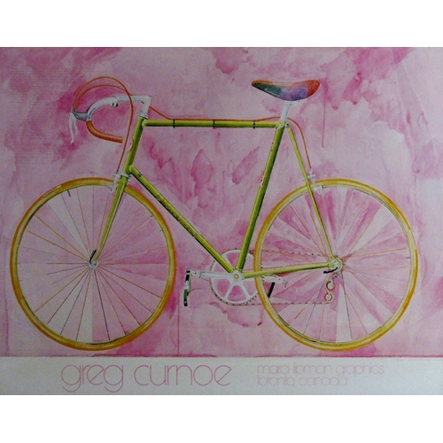 128 - Gregory Richard Curnoe (1936-1992) - Poster of a bicycle, 64 x 82 cm, framed