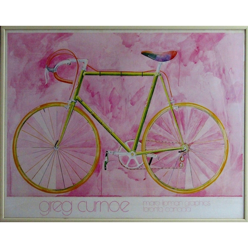 128 - Gregory Richard Curnoe (1936-1992) - Poster of a bicycle, 64 x 82 cm, framed