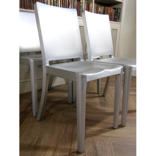 214 - Philippe Starck (B. 1949, French) - set of four Emeco Hudson brushed aluminium dining chairs