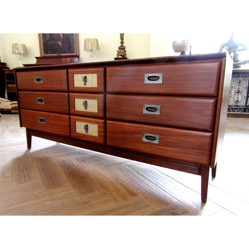 218 - Jan Kuypers for Imperial afromosia sideboard centrally fitted with three linen backed short drawers,... 