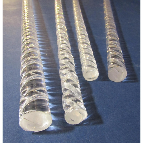 1159 - Four various twist glass stem walking canes