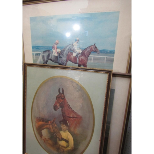 231 - A collection of signed coloured limited edition prints relating to horse racing subjects including a... 