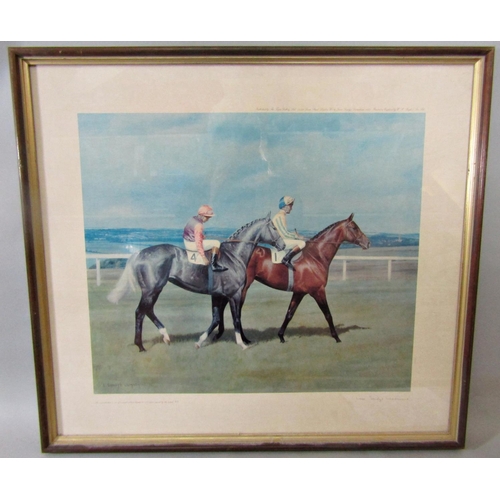 231 - A collection of signed coloured limited edition prints relating to horse racing subjects including a... 