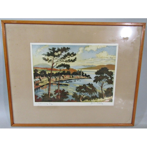 268 - James Priddey (British 1916-1980) - Tobermoray (sic) Bay, signed coloured screen type print on paper... 