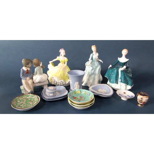 1101 - A Royal Doulton figure of Nanette HN2379, two further Royal Doulton figures of Yvonne HN3038 and Jan... 