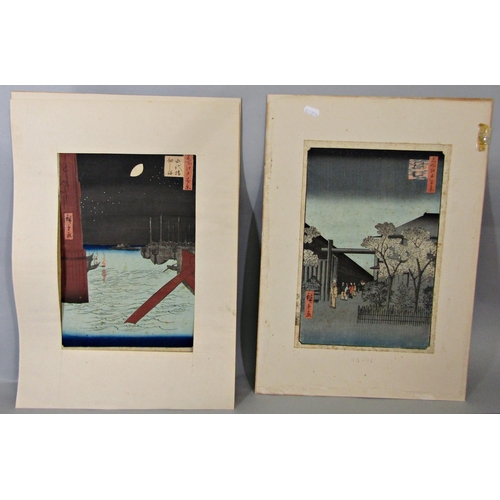 287 - Uta Gawa Hiroshige (Japanese 1797-1858) - Coloured wood block print on paper, 35.5 x 24cm approx she... 