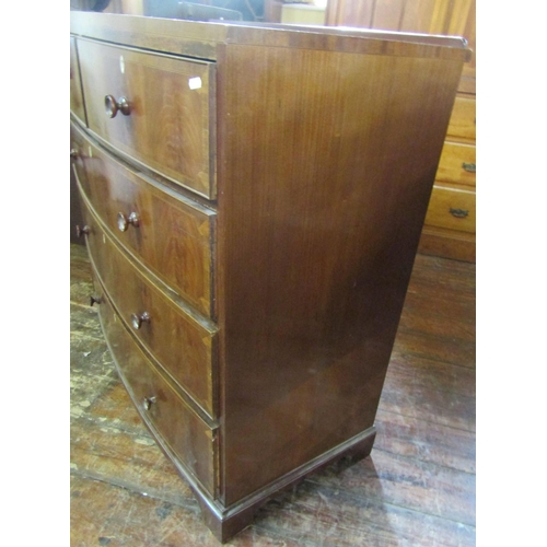 2747 - A good quality Maple & Co mahogany bow fronted chest of three long and two short drawers in the Rege... 