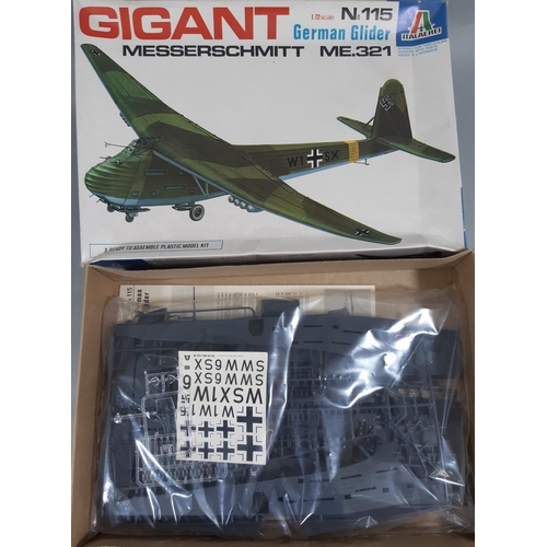 36 - 16 boxed model aircraft kits, all 1:72 scale Luftwaffe planes. Includes Italaeri Gigant German glide... 