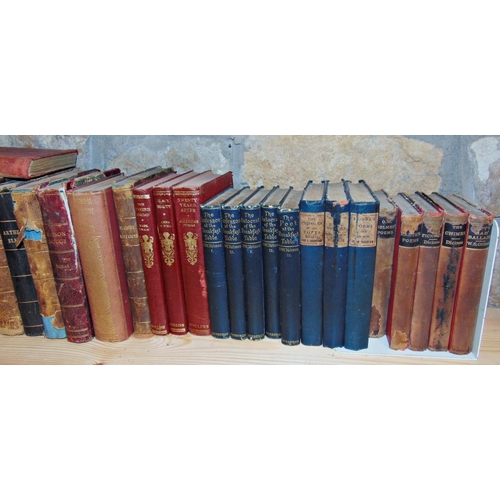 144 - A collection of 19th century and other mixed books, authors include Dumas, Twain, Dickens, etc, incl... 