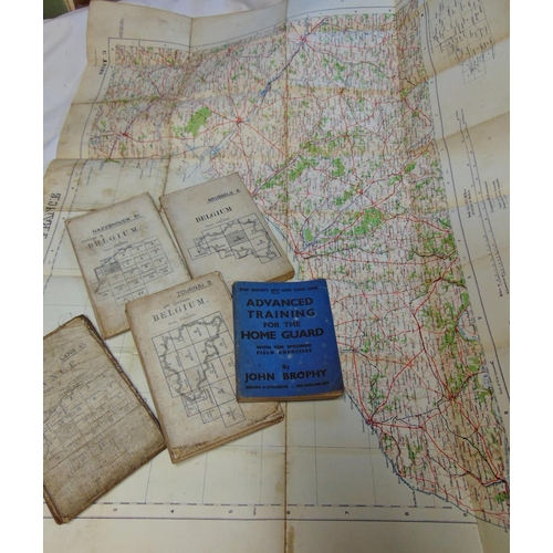 149 - A quantity of military related books, some early 20th century European maps, Geographical Section, G... 