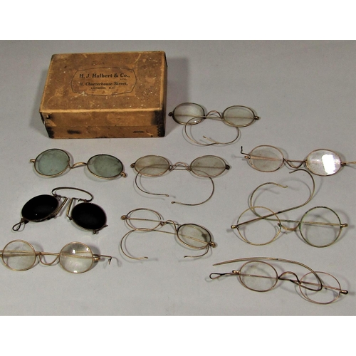 1510 - A collection of vintage gold rimmed spectacles