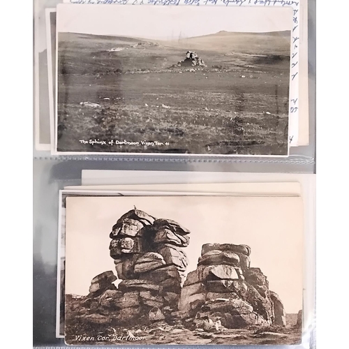 109 - An album containing a large quantity of black/white and colour postcards of Dartmoor and surrounding... 