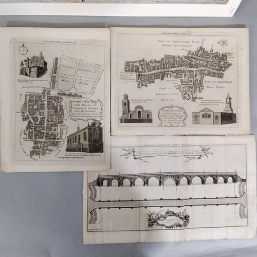 115 - A collection of plans and maps to include St Mary's Le Bone, Finsbury by R Creighton and J Walker, a... 