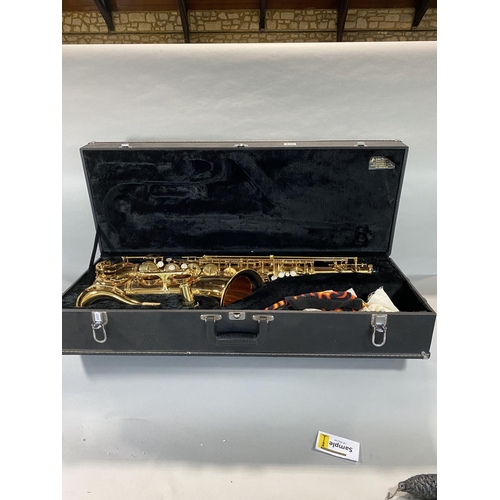 583 - Jupiter 500 series gold lacquered saxophone, hard case