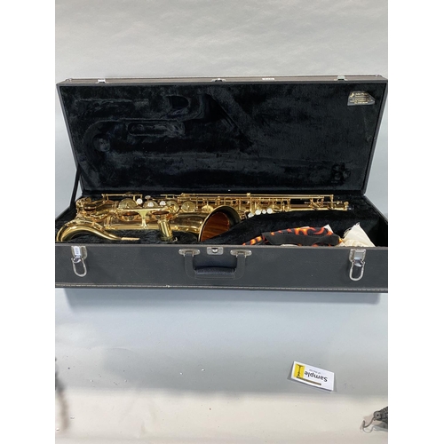 583 - Jupiter 500 series gold lacquered saxophone, hard case