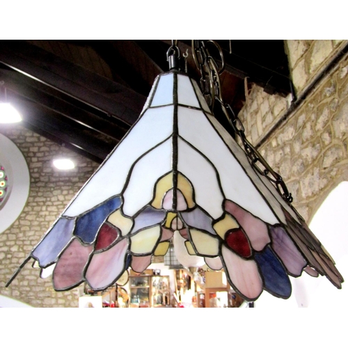 572 - A Tiffany style leaded glass ceiling light shade, 38cm diameter